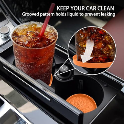 Car Coasters for Cup Holders [4 Pack] (4pack-orange)