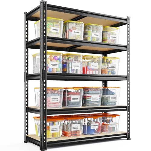 2400 Lbs Garage Shelving for Basement (Black)