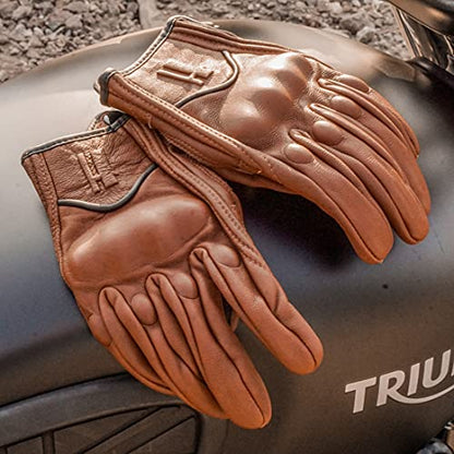 Womens Full Finger Touch Motorcycle Gloves GL016 Saddle XL (X-Large / Saddle)
