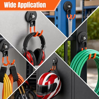 Heavy Duty Magnetic Garage Hooks (Orange)