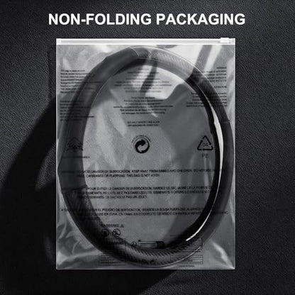 Steering Wheel Cover 14" (Small size[14''-14 1/4''] / 1. Black with Carbon Fiber Pattern)