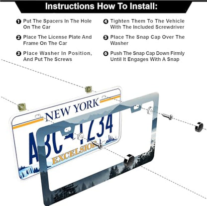 Mountains Forest License Plate Frames (Mountains Forest A)