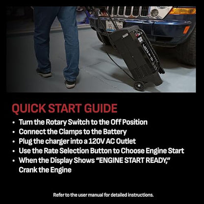 Wheeled 6A Car Battery Charger & Maintainer (125/275A)