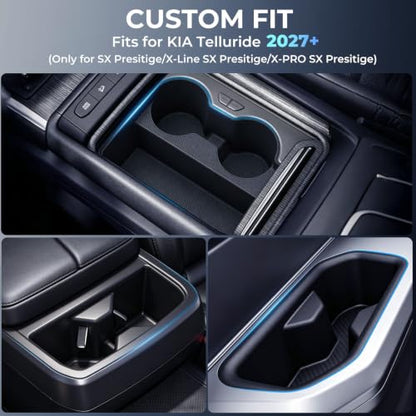 1st & 2nd & 3rd Row Cup Holder Inserts for KIA Telluride 2027+ (Fit for 2027+ Telluride, High Trim)