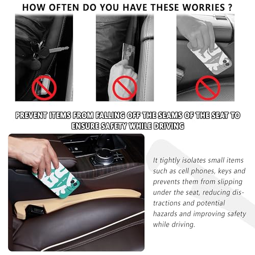 Car Seat Gap Filler 2 Pack (Beige/2pcs)