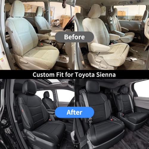 Car Sienna Seat Covers 2021 (Black / 2021-2026,2nd Row Captian Chair(Without Legrest))