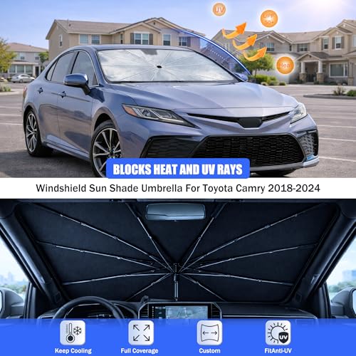 Car Windshield Sun Shade Umbrella for Toyota Camry 2018 (For Toyota Camry 2018-2024)
