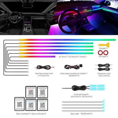 Dreamcolor Acrylic Interior Car LED Strip Light with Wireless APP (Dreamcolor 14 in 1)