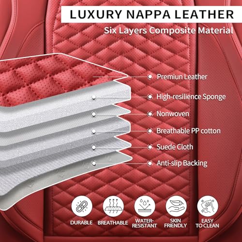 Car Seat Covers Full Set (5 Pack / Burgundy)