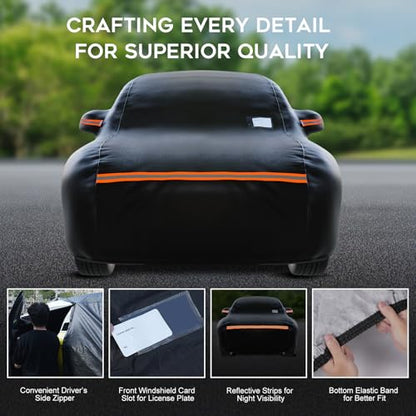 Heavy Duty SUV Car Cover Waterproof All Weather for Automobiles (Black / Fit SUV-Length (Up To 201"))
