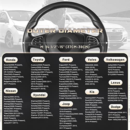 Steering Wheel Cover 14.5 (Standard size[14 1/2''-15''] / Black and Beige)
