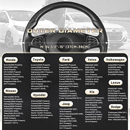 Steering Wheel Cover 14.5 (Standard size[14 1/2''-15''] / Black and Beige)