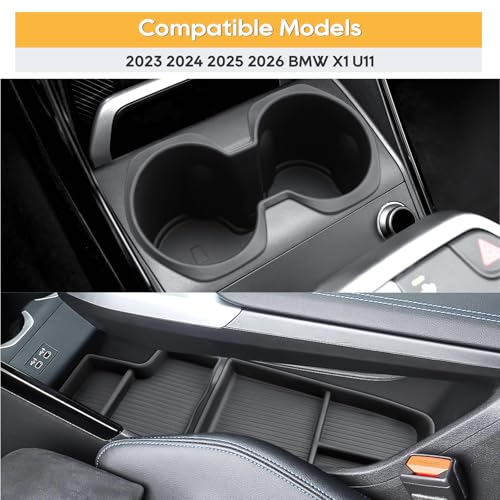 for BMW X1 U11 Center Console Organizer for 2023 2024 2025 2026 BMW X1 U11 Middle Armrest Storage Tray Insert (2023 2024 2025 2026 BMW X1 U11)