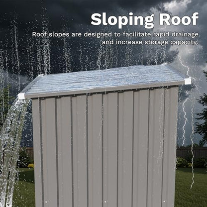 3x3 FT Outdoor Storage Shed (Gray / 3x3 FT)