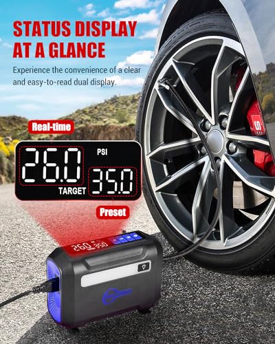 R8 Tire Inflator Portable Air Compressor (Blue)