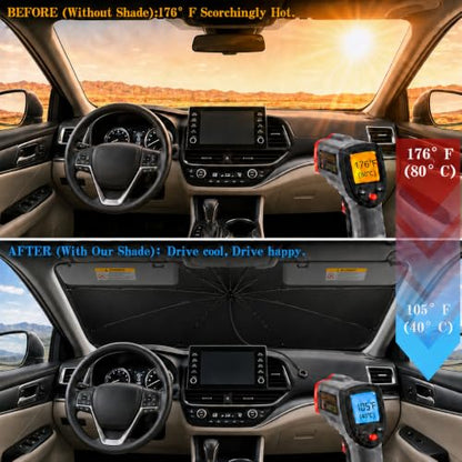 Car Windshield Sun Shade Umbrella (Monster Blue)
