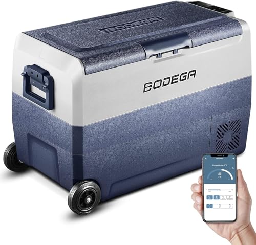 12 Volt Portable Car Refrigerator 53 Quart Single Zone (Blue)