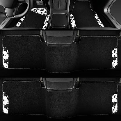 Waterproof Universal 3 Row Car Floor Mats (Cow Print（3Row）)