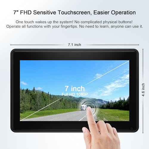 7" HD 1080P Magnetic Solar Wireless Backup Camera 1 Min DIY Install (Murky Black / 7-inch 2-Camera)