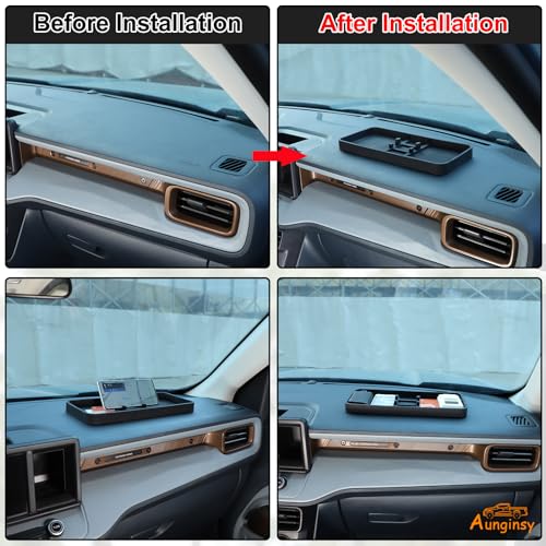 Car Center Console Dash Organizer Compatible with Ford Maverick 2024 2023 2022 Pickup Truck Dashboard Table Tray Storage Box Dash Phone Holder Container Box Anti (Fit Ford Maverick)