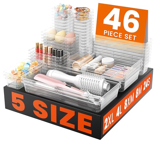 Tool Box Organizer Tray Divider Set Drawer Organizer (5 Size / Clear)