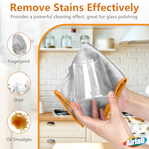 Glass Polishing Streak Free Miracle Cleaning Cloth (Sliver-orange)