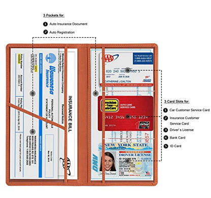 Car Registration & Insurance Card Holder (Brown)