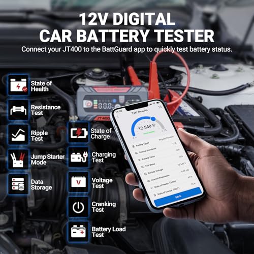 JT400 Jump Starter with Battery Tester (Red)