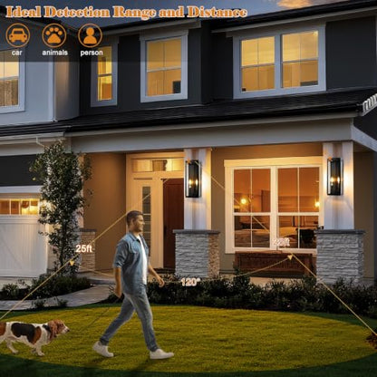 16 Inch Motion Sensor Dusk to Dawn Outdoor Porch Lights 2 Pack (Motion Sensor)