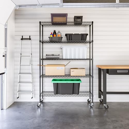 UltraDurable 5 (Black / 5-Tier Shelving, 48" W x 18" D)