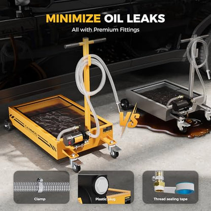 15 Gal Electric Oil Drain Pan with Pump (Yellow)