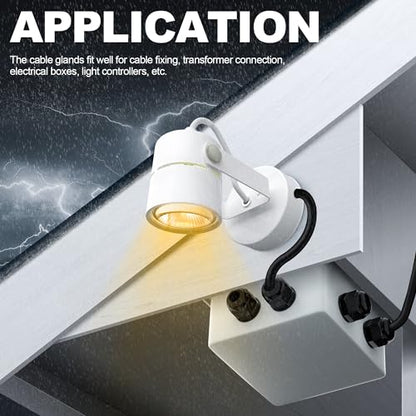 72pcs Cable Glands Kit Waterproof Strain Relief Cord Connector Grip Weatherproof Cable Pass Through PG7 1