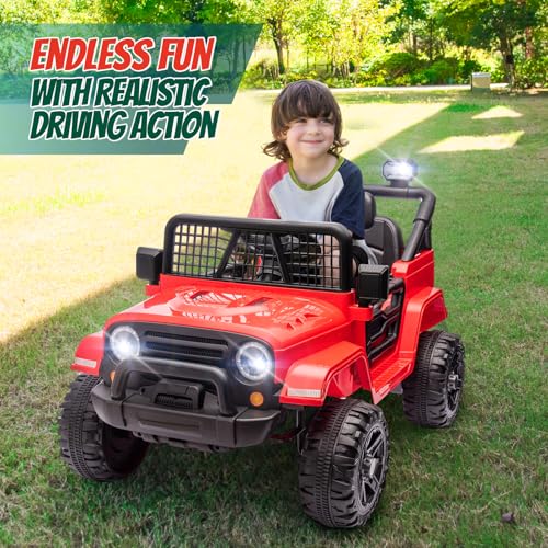 12V Kids Ride on Truck with Remote Control (Red)