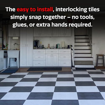 SnapLock GarageDeck 12"x12" Interlocking Garage Floor Tiles (24 Pack / Graphite)