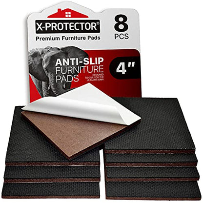 Non Slip Furniture Pads (8 Square 4")