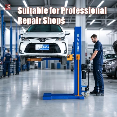 Mobile Car Lifts 6200 lb Single Post Manually Unlock Lift M6200 220V (Model: M6200-220V)