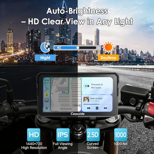 W602 6.25" Motorcycle CarPlay Android Auto Screen GPS Navigation