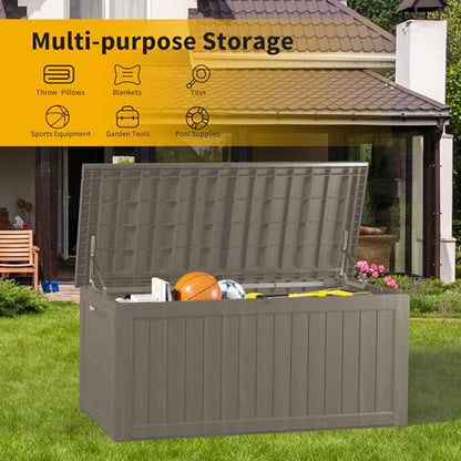 300 Gallon Resin Outdoor Storage Box (Gray / 270 gallons)