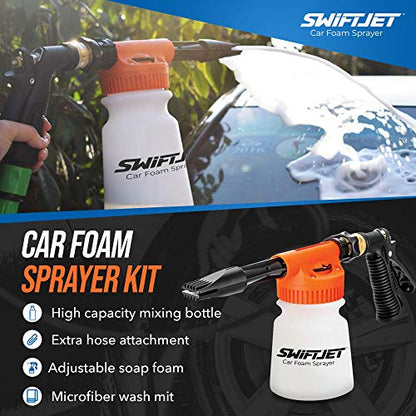 Car Wash Foam Gun + Microfiber Wash Mitt (Orange Foam Gun with Mitt)