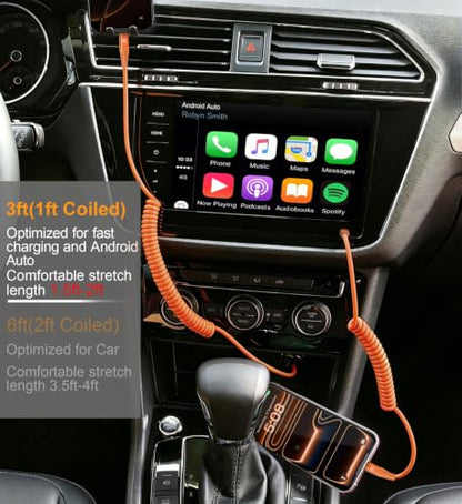USB C to C Cable [3FT+6FT] (3FT+6FT / Orange)