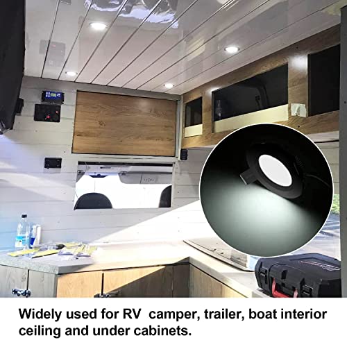 12V Recessed LED Puck Lights (Cool White, Black)