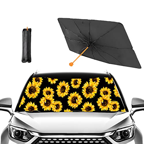 Sunflower Umbrella Sunshade for Car (One Size / Sunflower)