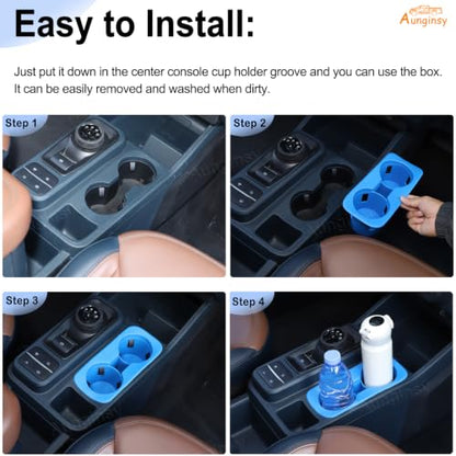 Center Console Cup Holder Protector Compatible with Ford Maverick 2022 (Blue)