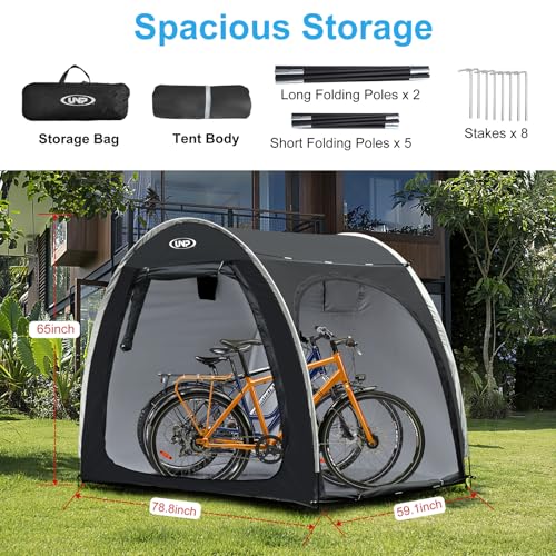 Bike Storage Shed Tent (Black for 4 Bikes)