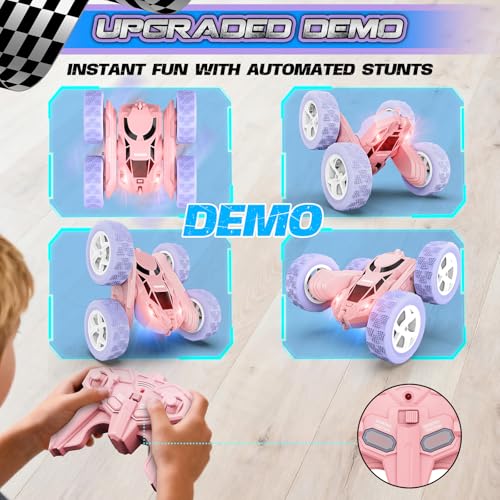 Pink Purple RC Stunt Car for Kids (Purple&pink Pro)