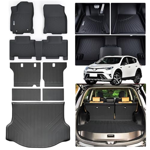 Floor Mats & Trunk Mat Backrest Mat for Toyota RAV4 2013 (2013-2018|For Toyota RAV4|Full Set)
