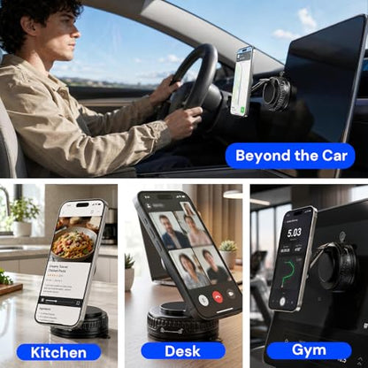2026 Upgraded Magnetic Car Phone Mount for MagSafe (A. Upgrated J37-Black Base)