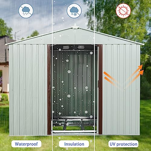 4x8 FT Outdoor Storage Shed (4x8 FT/Window / White)