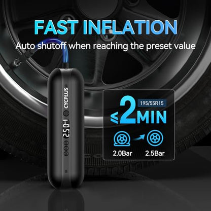 Portable Electric Tire Inflator Bike Pump (Black)