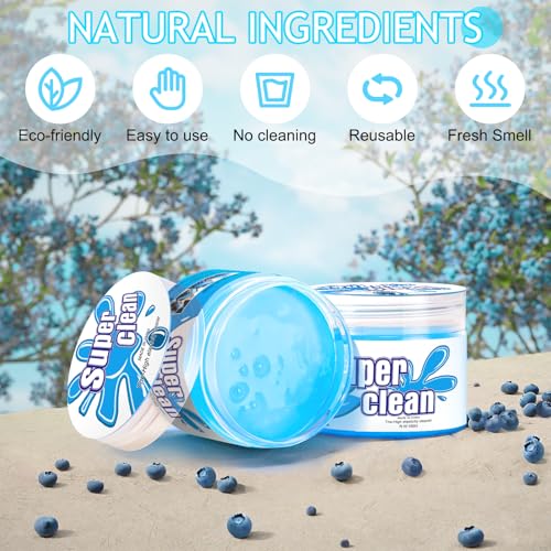 Car Cleaning Gel Car Cleaning Putty Car Putty Car Interior Cleaner Car Slime Car Detailing Kit Car Accessories Gifts for Men Women Stocking Stuffers Light Blue (Light Blue)